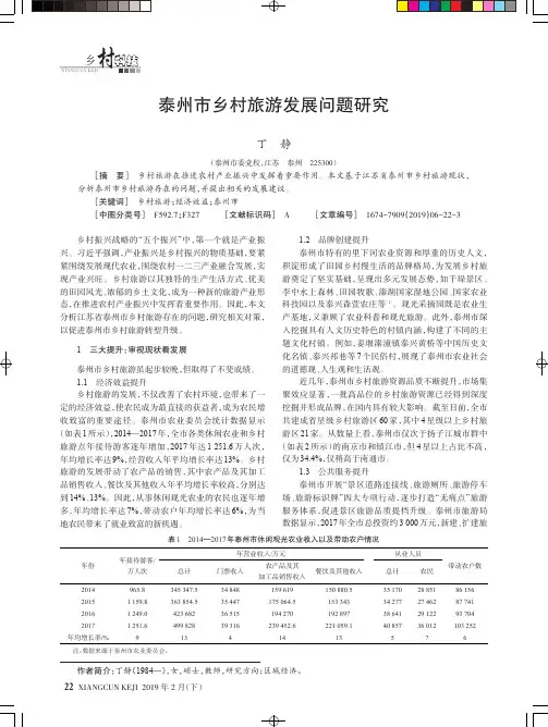 泰州市乡村旅游发展问题研究
