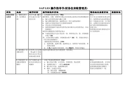 SAP LES操作指导书(财务往来帐管理员)