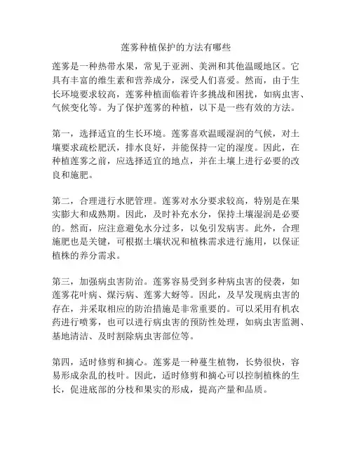 莲雾种植保护的方法有哪些