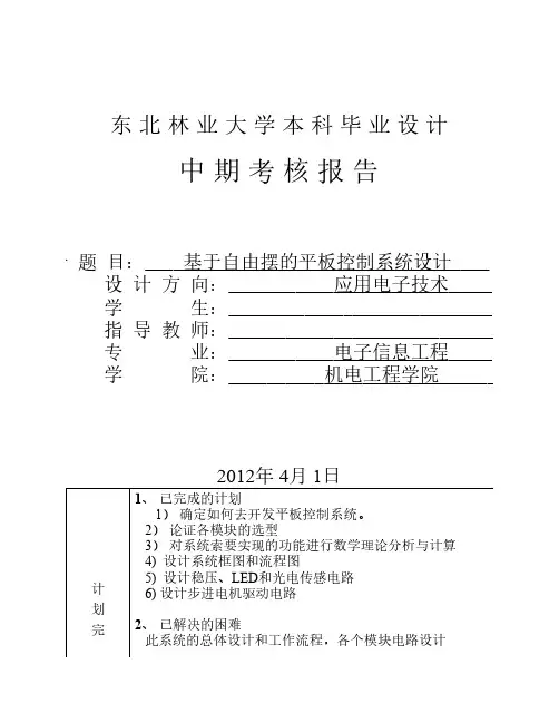毕业设计中期考核报告模板