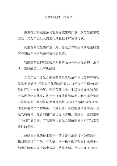 生物制氢的三种方法