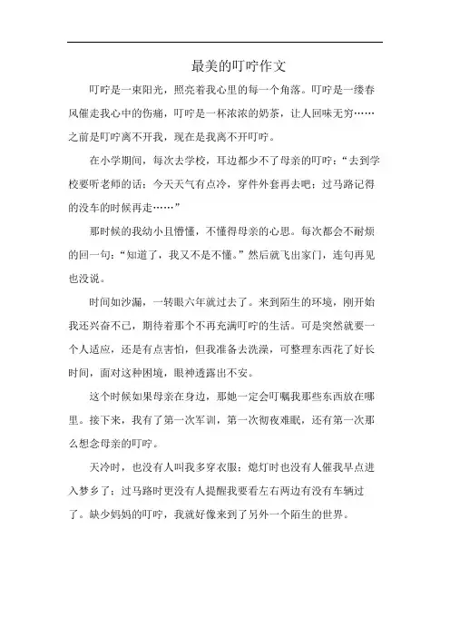 最美的叮咛作文