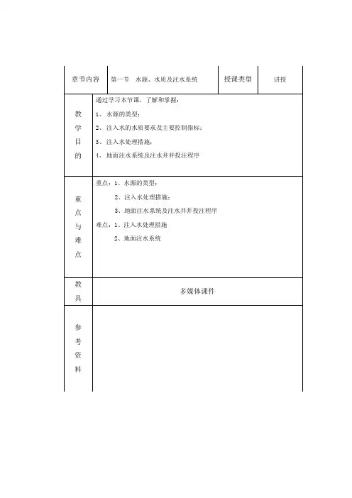 采油工程——水源、水质及注水系统