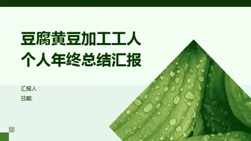 豆腐黄豆加工工人个人年终总结汇报