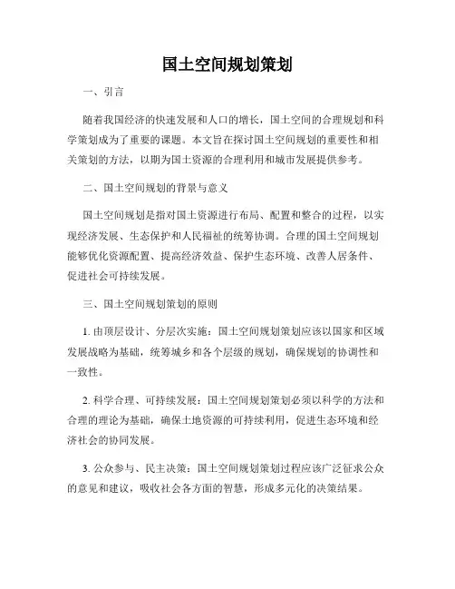 国土空间规划策划