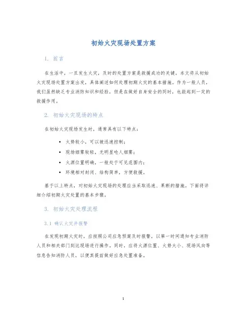 初始火灾现场处置方案