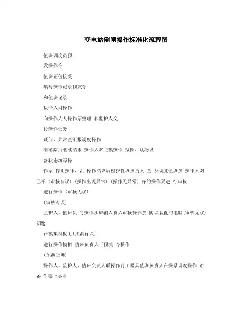 变电站倒闸操作标准化流程图