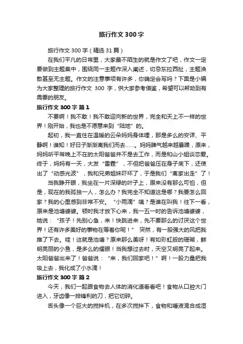 旅行作文300字（精选31篇）