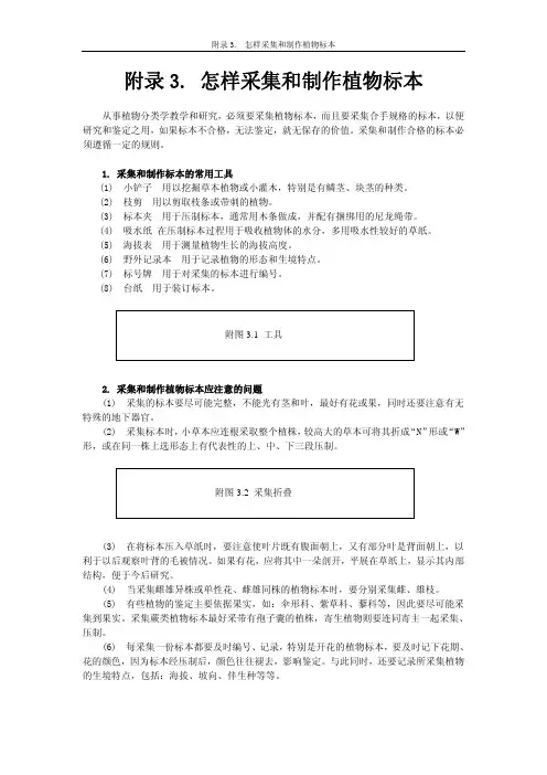 怎样采集和制作植物标本