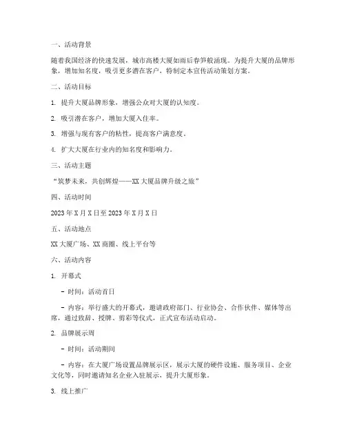 大厦宣传活动策划方案模板