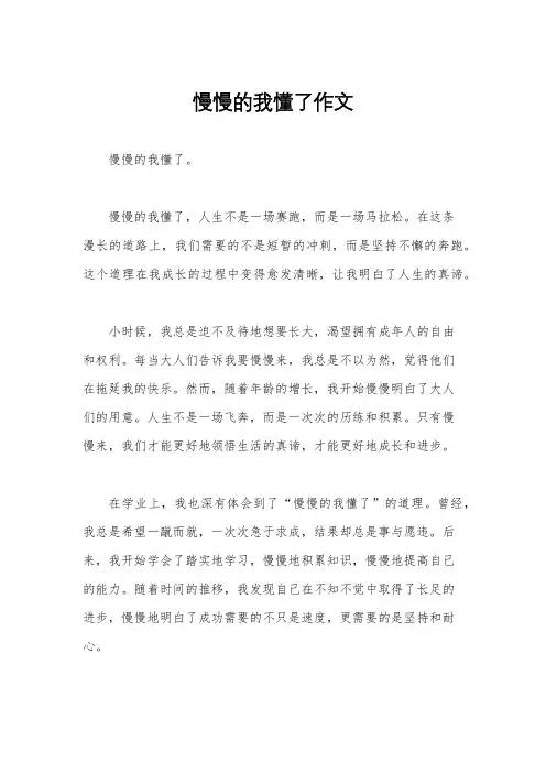 慢慢的我懂了作文