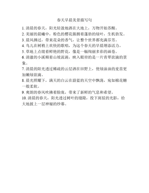 春天早晨美景描写句