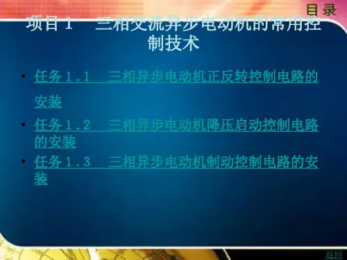 《常用电机控制及调速技术(第2版)》电子教案 项目1