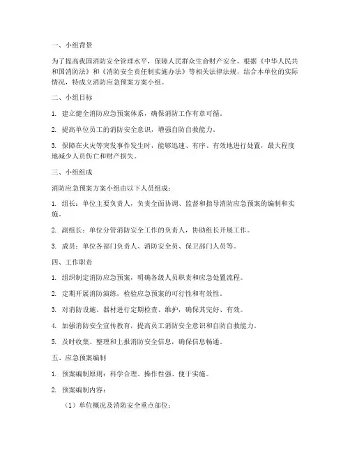 消防应急预案方案小组
