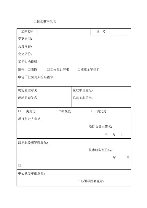 工程变更申请表