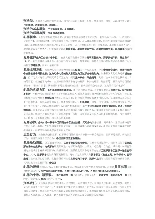 刑法学复习结构图