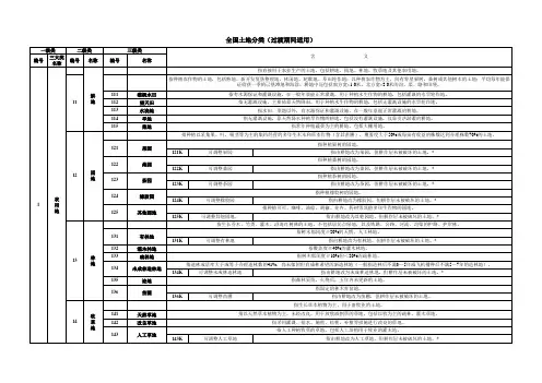 一调土地分类