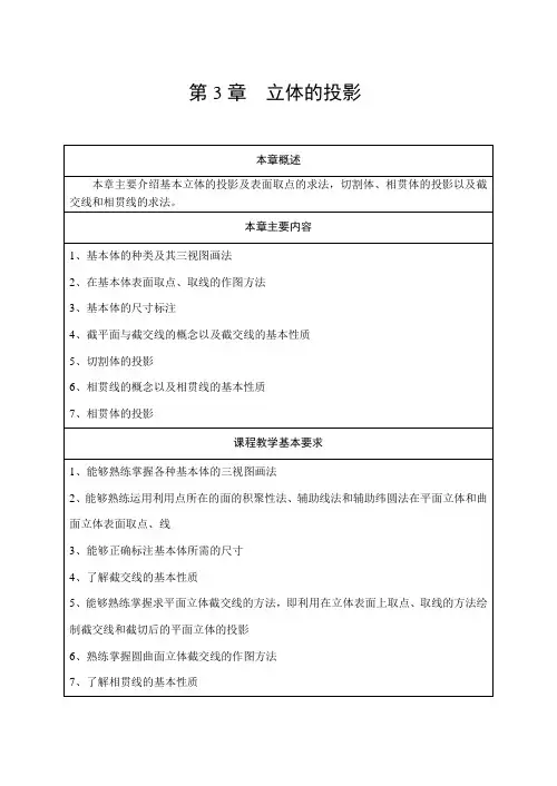 第3章立体的投影