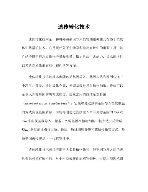 遗传转化技术