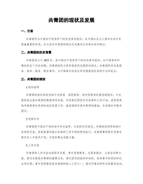 共青团的现状及发展