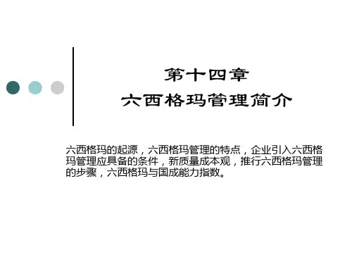 第十四章六西格玛管理简介