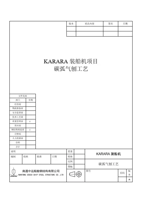 karara碳弧气刨工艺