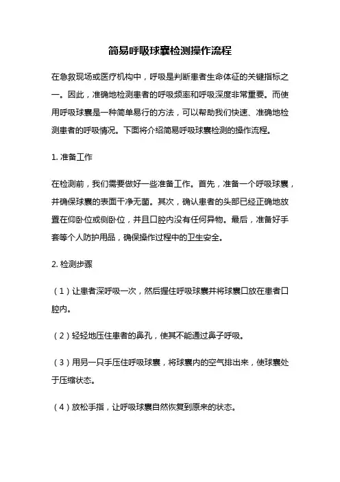 简易呼吸球囊检测操作流程