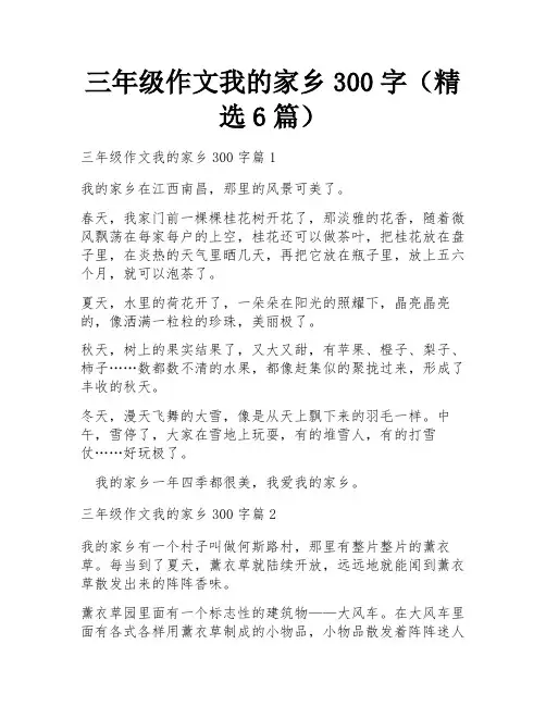 三年级作文我的家乡300字(精选6篇)
