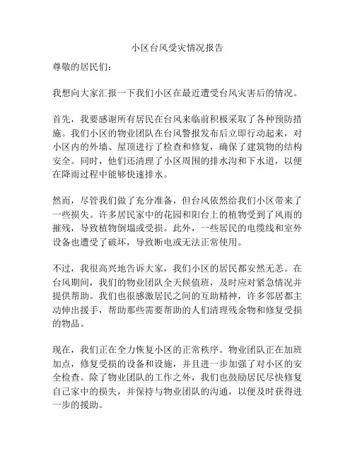小区台风受灾情况报告