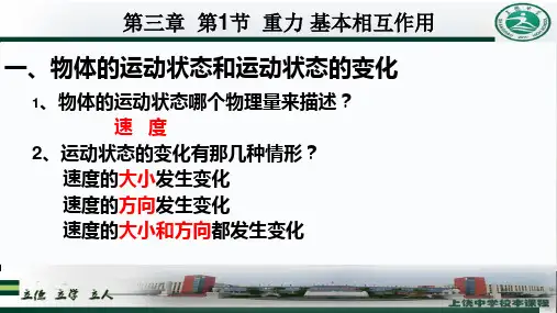 人教版高一物理必修1第三章相互作用 第1节 重力 基本相互作用 14张PPT