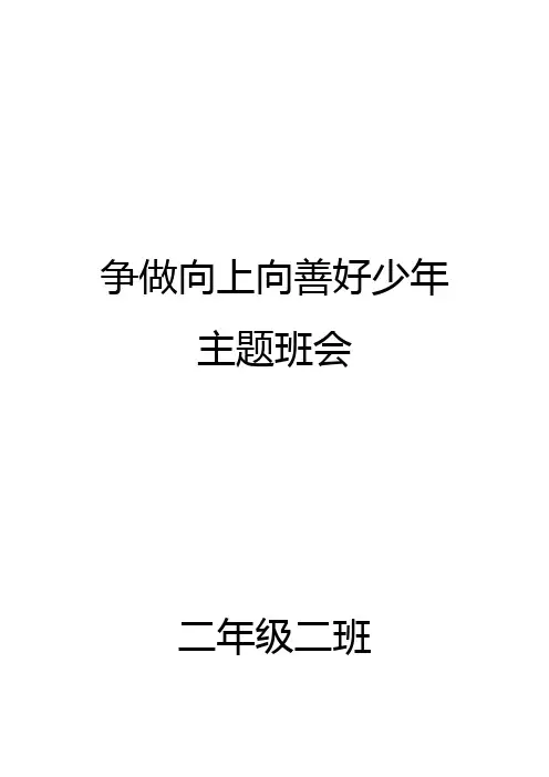 小学二年级二班少先队主题队会活动方案