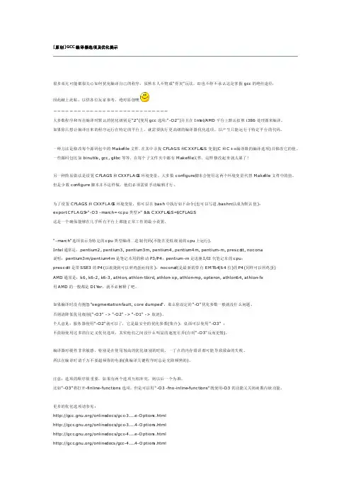 GCC编译器选项及优化提示
