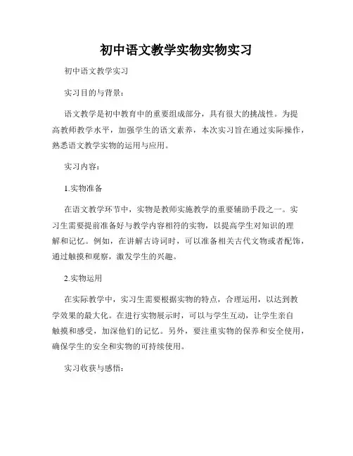 初中语文教学实物实物实习