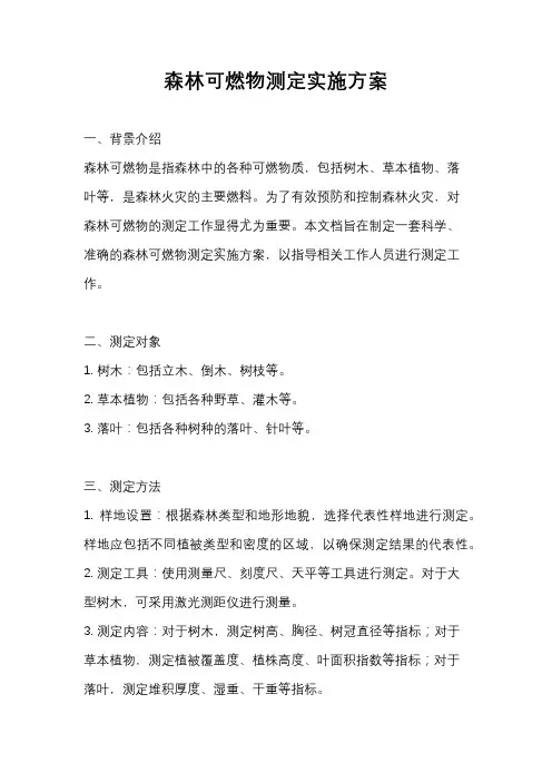 森林可燃物测定实施方案