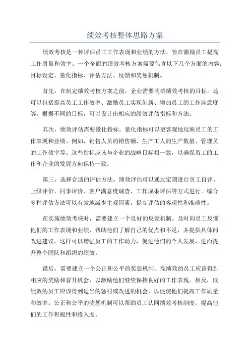 绩效考核整体思路方案