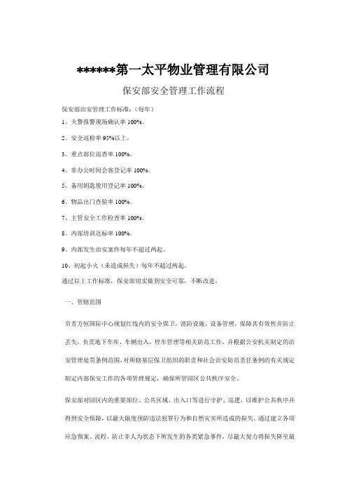 写字楼治安管理工作流程=优范文