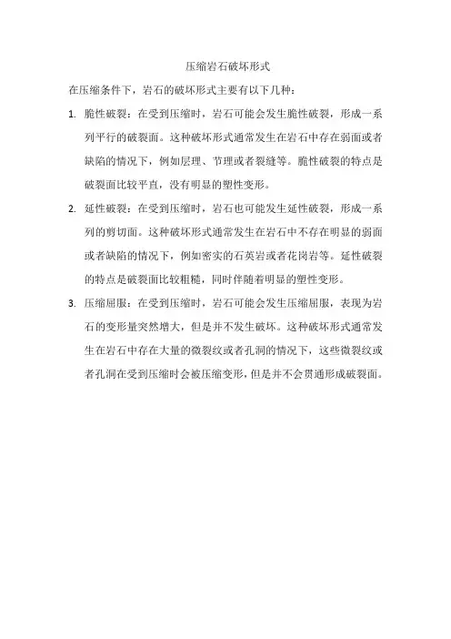压缩岩石破坏形式