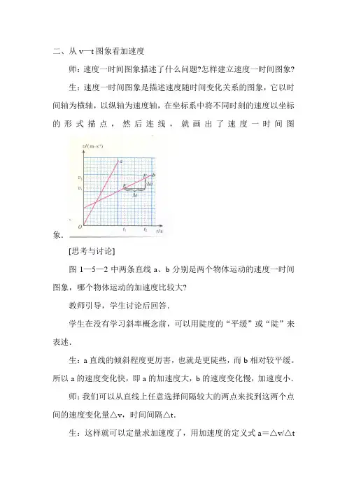 从v-t图像看加速度