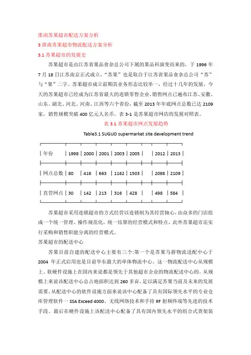 淮南苏果超市物流配送