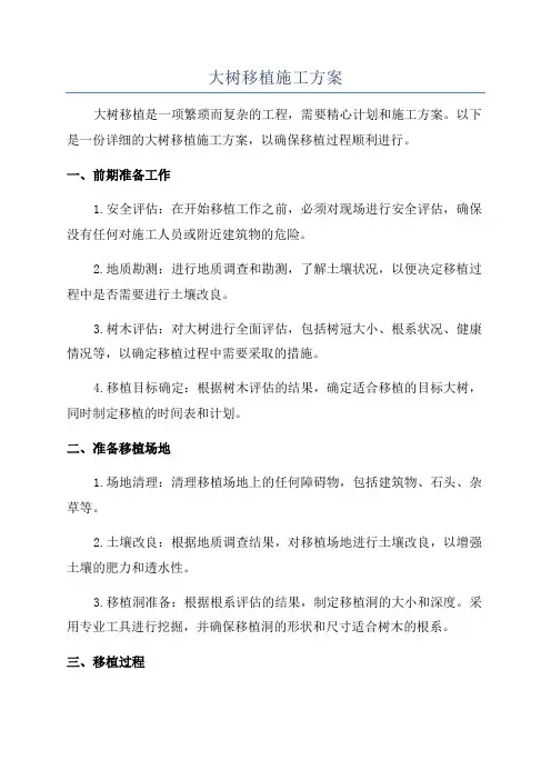 大树移植施工方案