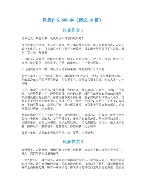 风景作文600字(精选10篇)
