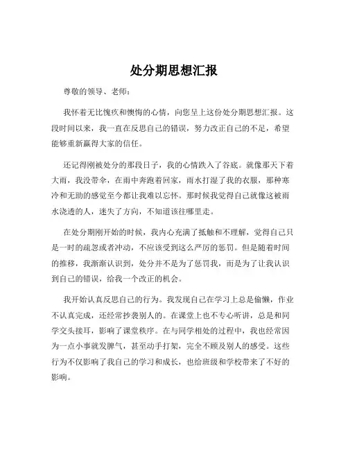 处分期思想汇报
