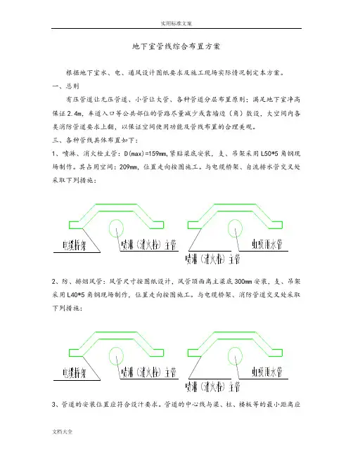 地下室综合管线施工布置方案设计