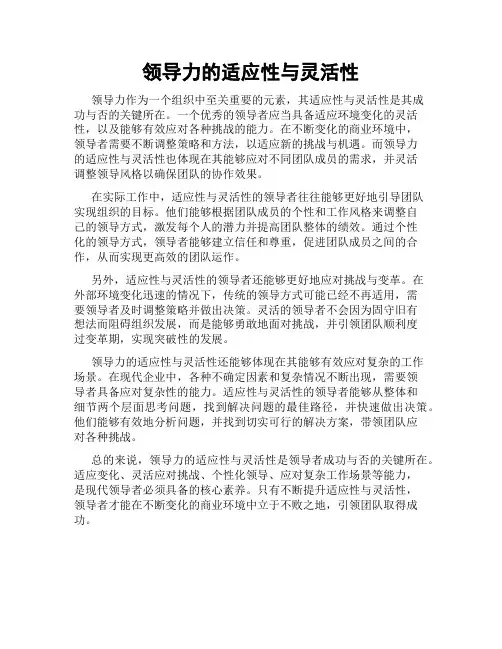 领导力的适应性与灵活性