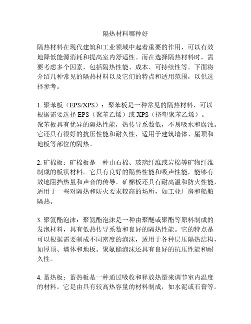 隔热材料哪种好