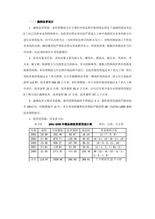 抚育间伐设计