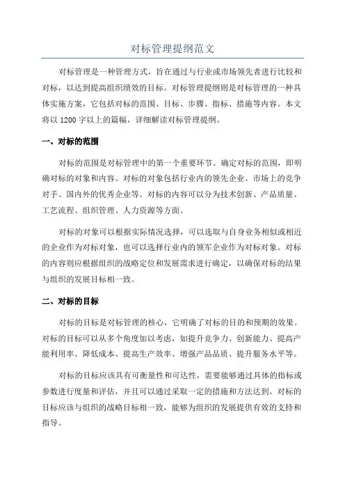 对标管理提纲范文