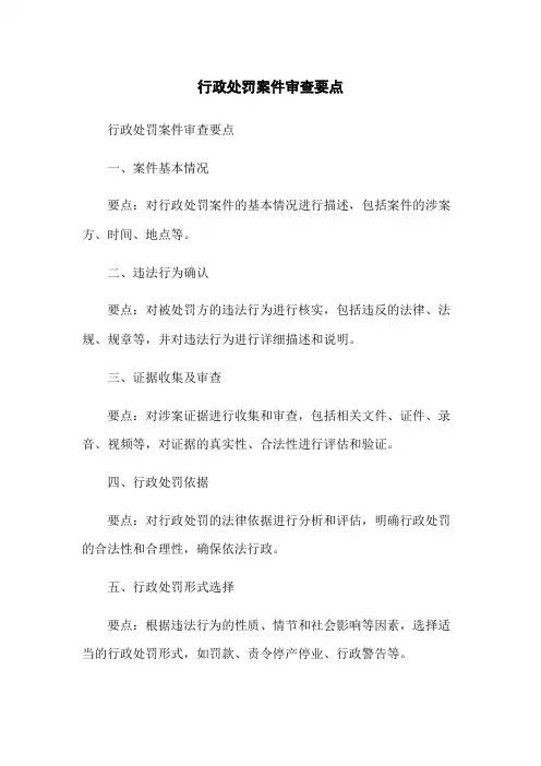 行政处罚案件审查要点
