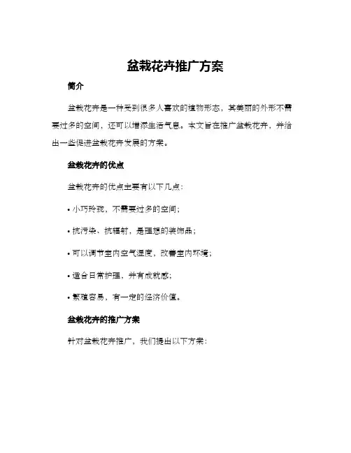 盆栽花卉推广方案