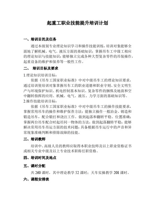 起重工培训课程